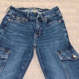 American Eagle Outfitters Women's Dark Blue Flare Leg Jeans